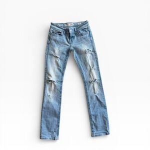 BKE Women's Light Blue Straight Leg Jeans